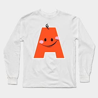 Playful Monogram Letter A Design - Perfect for Children's Apparel & Accessories | Fun Alphabet Art Long Sleeve T-Shirt